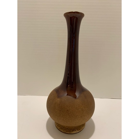 Vintage Mid Century Royal Haeger Brown Drip Glaze Pottery Vase - Picture 1 of 5